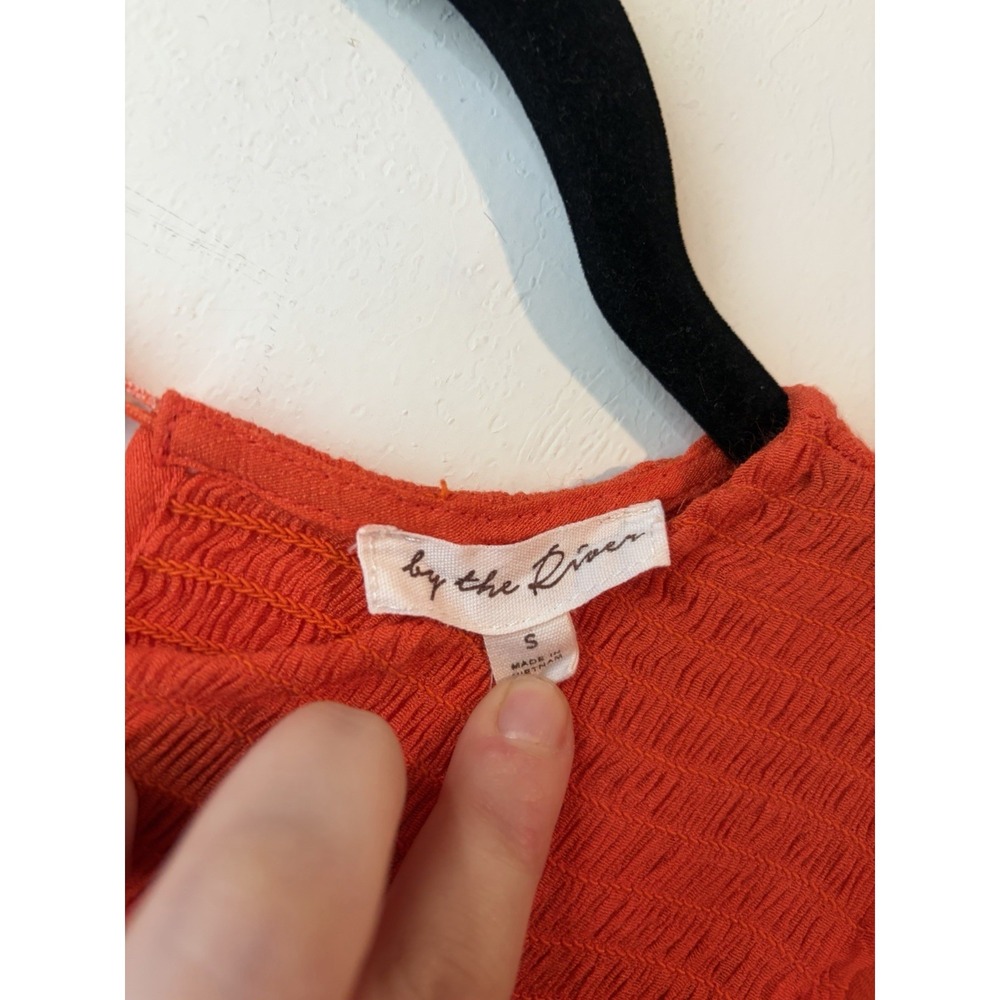 Anthropologie Orange Maxi Dress with Flutter Sleeves - Picture 4 of 6
